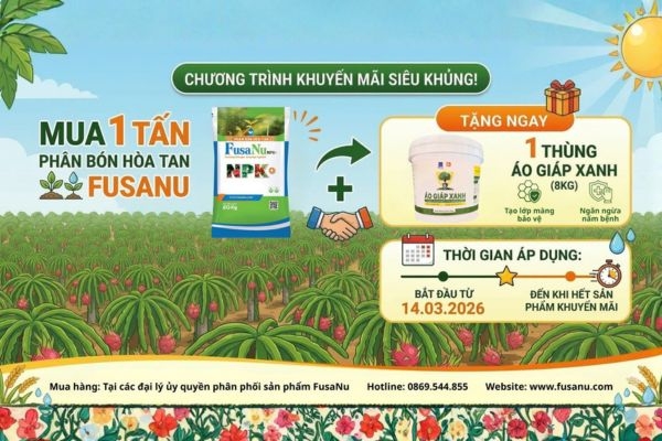 MUA 1 TẤN PHÂN BÓN HÒA TAN FUSANU TẶNG NGAY 1 THÙNG ÁO GIÁP XANH (8KG)